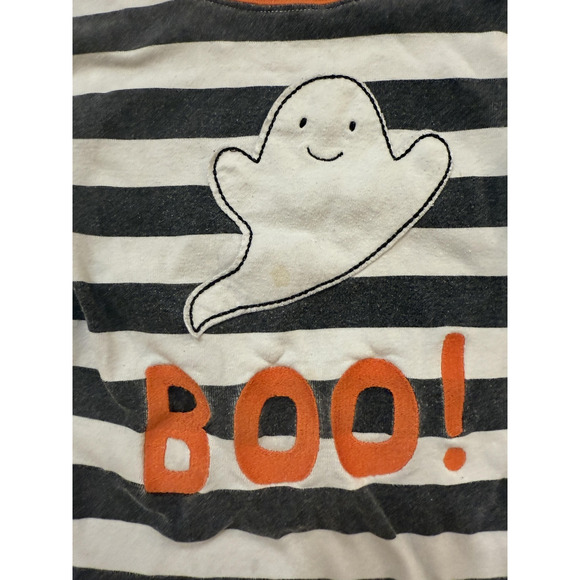 Carter's Shirt Youth 6 Black White Striped Ghost BOO Halloween Long Sleeve Top - Picture 3 of 4